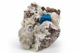 Vibrant Blue Cavansite Cluster on Stilbite - India #306065-2